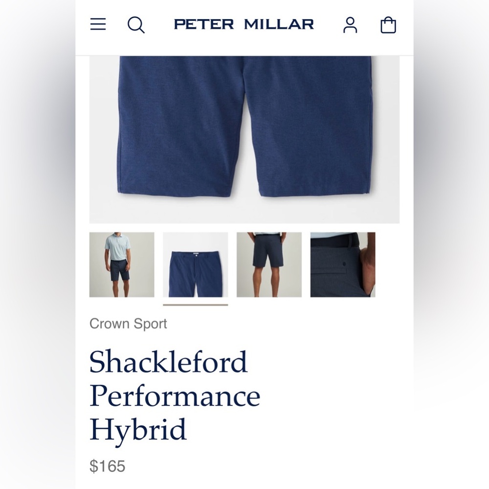 NWOT Peter Millar Men's Shackleford Performance Hybrid shorts - Picture 9 of 9